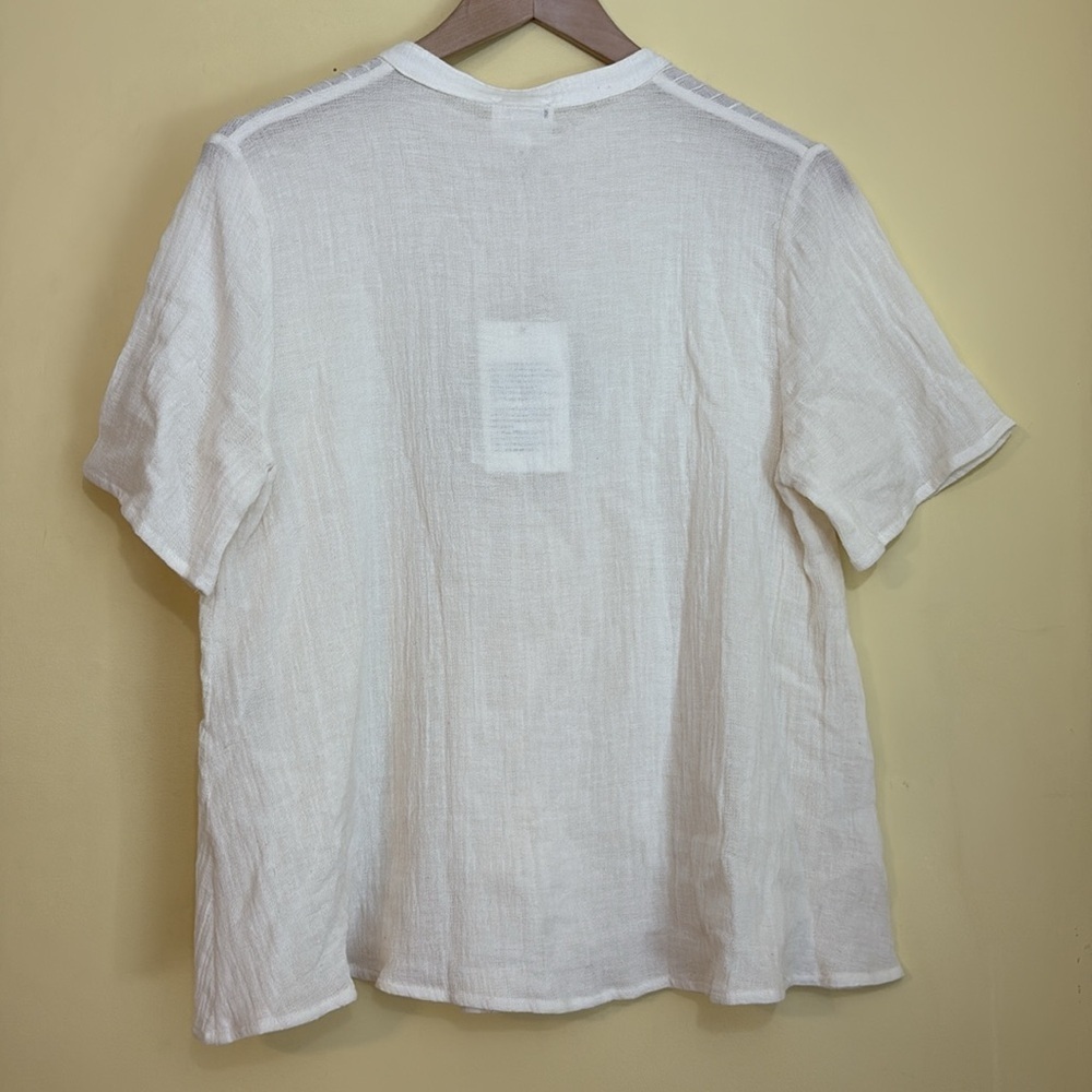 Zyga Lin'n Laundry NWT Medee Chemise Ivory Cotton Gauze Button Up Lace Top FR 40 - Picture 13 of 17